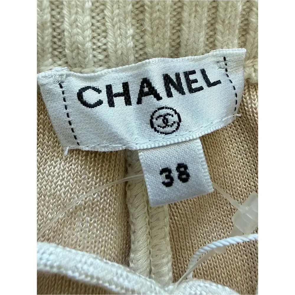 NEW!!! CHANEL cream cashmere 20B CARGO TRACK SWEAT Pants 38 FR or 6 US